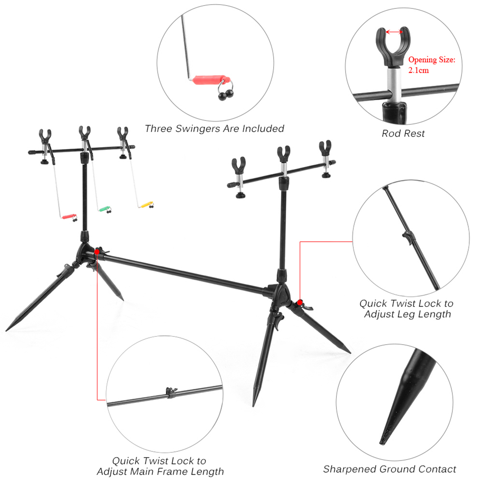 Lixada 3-in-1 Fishing Rod Pod  - Bite Indicator recension och pris